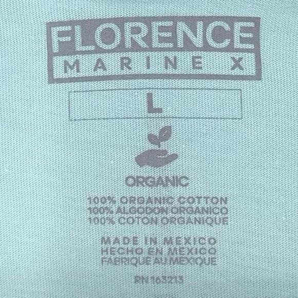 NEW Florence Marine X Size Large GOTAE Organic T-Shirt Light Blue Tee $30 M12-3 - Picture 5 of 10
